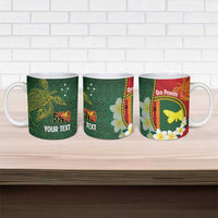 Personalised PNG Oro Provins Ceramic Mug Papua New Guinea Plumeria Melanesian Pattern LT14 - Polynesian Pride