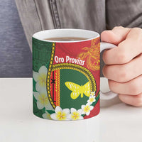 Personalised PNG Oro Provins Ceramic Mug Papua New Guinea Plumeria Melanesian Pattern LT14 - Polynesian Pride