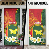 Personalised PNG Oro Provins Door Cover Papua New Guinea Plumeria Melanesian Pattern - Polynesian Pride