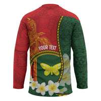 Personalised PNG Oro Provins Hockey Jersey Papua New Guinea Plumeria Melanesian Pattern - Polynesian Pride
