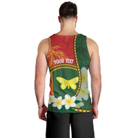 Personalised PNG Oro Provins Men Tank Top Papua New Guinea Plumeria Melanesian Pattern - Polynesian Pride