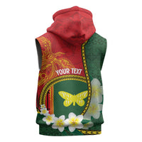 Personalised PNG Oro Provins Sleeveless Zip Hoodie Papua New Guinea Plumeria Melanesian Pattern LT14 - Polynesian Pride