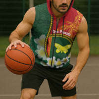 Personalised PNG Oro Provins Sleeveless Zip Hoodie Papua New Guinea Plumeria Melanesian Pattern LT14 - Polynesian Pride