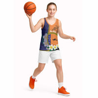 Personalised PNG Niu Ailan Basketball Jersey Papua New Guinea Plumeria Melanesian Pattern LT14 - Polynesian Pride