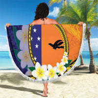 Personalised PNG Niu Ailan Beach Blanket Papua New Guinea Plumeria Melanesian Pattern - Polynesian Pride