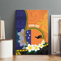 Personalised PNG Niu Ailan Canvas Wall Art Papua New Guinea Plumeria Melanesian Pattern - Polynesian Pride