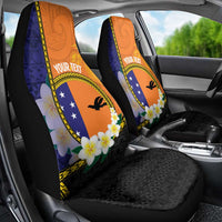 Personalised PNG Niu Ailan Car Seat Cover Papua New Guinea Plumeria Melanesian Pattern - Polynesian Pride