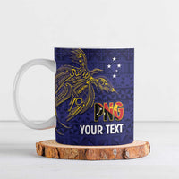 Personalised PNG Niu Ailan Ceramic Mug Papua New Guinea Plumeria Melanesian Pattern LT14 Orange - Polynesian Pride