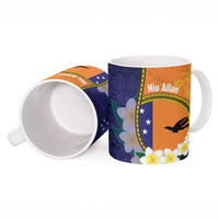 Personalised PNG Niu Ailan Ceramic Mug Papua New Guinea Plumeria Melanesian Pattern LT14 - Polynesian Pride