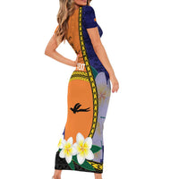 Personalised PNG Niu Ailan Family Matching Short Sleeve Bodycon Dress and Hawaiian Shirt Papua New Guinea Plumeria Melanesian Pattern - Polynesian Pride