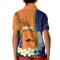 Personalised PNG Niu Ailan Kid Polo Shirt Papua New Guinea Plumeria Melanesian Pattern - Polynesian Pride