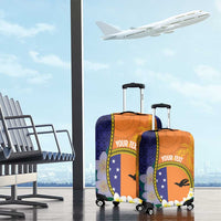 Personalised PNG Niu Ailan Luggage Cover Papua New Guinea Plumeria Melanesian Pattern - Polynesian Pride