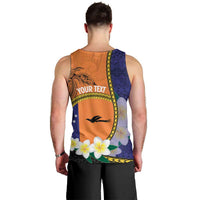Personalised PNG Niu Ailan Men Tank Top Papua New Guinea Plumeria Melanesian Pattern - Polynesian Pride