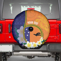 Personalised PNG Niu Ailan Spare Tire Cover Papua New Guinea Plumeria Melanesian Pattern - Polynesian Pride