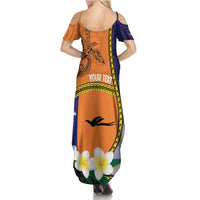 Personalised PNG Niu Ailan Summer Maxi Dress Papua New Guinea Plumeria Melanesian Pattern - Polynesian Pride