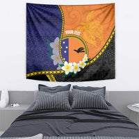 Personalised PNG Niu Ailan Tapestry Papua New Guinea Plumeria Melanesian Pattern LT14 - Polynesian Pride