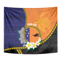 Personalised PNG Niu Ailan Tapestry Papua New Guinea Plumeria Melanesian Pattern LT14 - Polynesian Pride