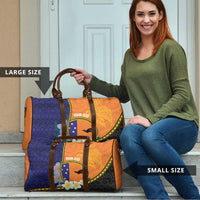 Personalised PNG Niu Ailan Travel Bag Papua New Guinea Plumeria Melanesian Pattern - Polynesian Pride