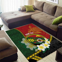 Personalised PNG Simbu Provins Area Rug Papua New Guinea Plumeria Melanesian Pattern - Polynesian Pride