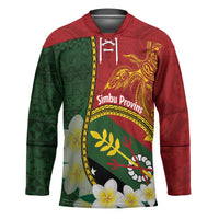 Personalised PNG Simbu Provins Hockey Jersey Papua New Guinea Plumeria Melanesian Pattern - Polynesian Pride