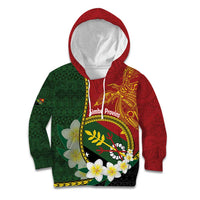 Personalised PNG Simbu Provins Kid Hoodie Papua New Guinea Plumeria Melanesian Pattern LT14 Hoodie Green - Polynesian Pride