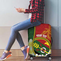 Personalised PNG Simbu Provins Luggage Cover Papua New Guinea Plumeria Melanesian Pattern - Polynesian Pride