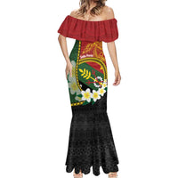 Personalised PNG Simbu Provins Mermaid Dress Papua New Guinea Plumeria Melanesian Pattern - Polynesian Pride