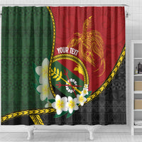 Personalised PNG Simbu Provins Shower Curtain Papua New Guinea Plumeria Melanesian Pattern LT14 - Polynesian Pride