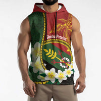 Personalised PNG Simbu Provins Sleeveless Hoodie Papua New Guinea Plumeria Melanesian Pattern LT14 - Polynesian Pride