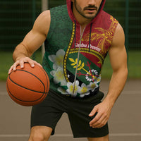 Personalised PNG Simbu Provins Sleeveless Zip Hoodie Papua New Guinea Plumeria Melanesian Pattern LT14 - Polynesian Pride