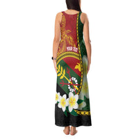 Personalised PNG Simbu Provins Tank Maxi Dress Papua New Guinea Plumeria Melanesian Pattern - Polynesian Pride