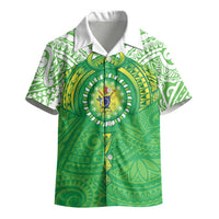 Cook Islands Manta Ray Kid Hawaiian Shirt Kuki Airani Tattoo Green Color LT14 - Polynesian Pride