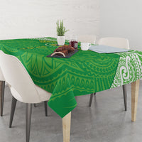 Cook Islands Manta Ray Tablecloth Kuki Airani Tattoo Green Color LT14 - Polynesian Pride