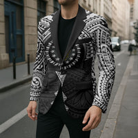 Cook Islands Manta Ray Blazer Kuki Airani Tattoo Black Color LT14 - Polynesian Pride