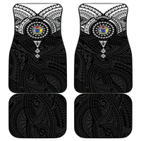 Cook Islands Manta Ray Car Mats Kuki Airani Tattoo Black Color LT14 - Polynesian Pride