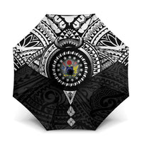 Cook Islands Manta Ray Umbrella Kuki Airani Tattoo Black Color LT14 One Size Folded 11.42 inch Opened Diameter 37.4 inch Black - Polynesian Pride