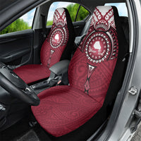 Personalised Cook Islands Mangaia Car Seat Cover Map With Kuki Airani Manta Ray Tattoo LT14 - Polynesian Pride