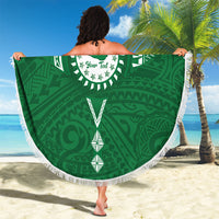 Personalised Cook Islands Rarotonga Beach Blanket Map With Kuki Airani Manta Ray Tattoo LT14 - Polynesian Pride