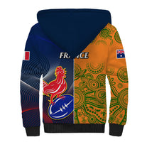 France And Australia Rugby Sherpa Hoodie 2023 World Cup Le Bleus Wallabies Together LT14 - Polynesian Pride