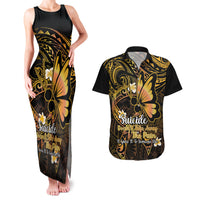 Polynesia Suicide Prevention Awareness Couples Matching Tank Maxi Dress and Hawaiian Shirt Your Life Is Worth Living For Polynesian Gold Pattern LT14 Gold - Polynesian Pride