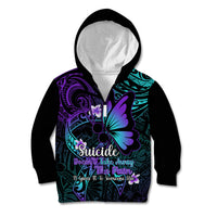 Polynesia Suicide Prevention Awareness Kid Hoodie Your Life Is Worth Living For Polynesian Purple Pattern LT14 Zip Hoodie Purple - Polynesian Pride