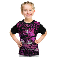 Polynesia Suicide Prevention Awareness Kid T Shirt Your Life Is Worth Living For Polynesian Pink Pattern LT14 Pink - Polynesian Pride