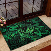 New Zealand Tuatara Rubber Doormat Aotearoa Maori Clematis Flowers - Green LT14 - Polynesian Pride