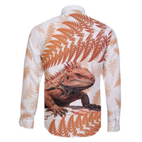 Red New Zealand Tuatara Family Matching Tank Maxi Dress and Hawaiian Shirt Aotearoa Sphenodon Punctatus Silver Fern