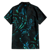 New Zealand Skink Family Matching Off Shoulder Short Dress and Hawaiian Shirt Aotearoa Maori Mix Paua Shell