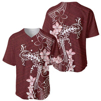 Oxblood Hawaii Baseball Jersey Hammerhead Shark Tattoo Curve Polynesian - Polynesian Pride