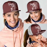 Oxblood Hawaii Mesh Trucker Cap Hammerhead Shark Tattoo Curve Polynesian LT14 - Polynesian Pride
