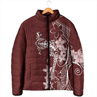 Oxblood Hawaii Padded Jacket Hammerhead Shark Tattoo Curve Polynesian - Polynesian Pride