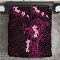 Pink Hawaii Bedding Set Hammerhead Shark Tattoo Curve Polynesian - Polynesian Pride