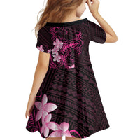 Pink Hawaii Family Matching Short Sleeve Bodycon Dress and Hawaiian Shirt Hammerhead Shark Tattoo Curve Polynesian - Polynesian Pride